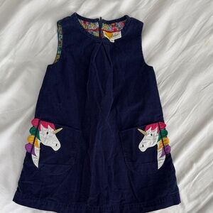 Mini Boden Blue Dress with Floral Accents